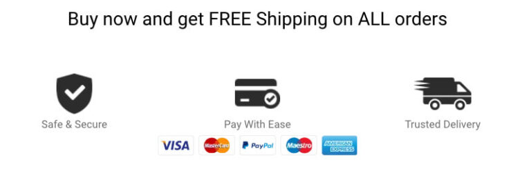 Buy now and get FREE Shipping on ALL orders